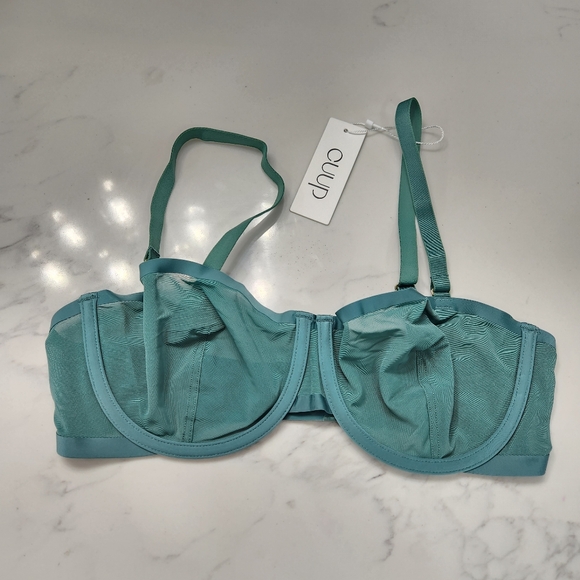 NWT CUUP The Balconette Mesh Bra In Jade Color 34D - Picture 2 of 11